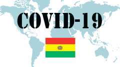 Covid-19 text with Bolivia Flag