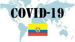 Covid-19 text with Ecuador Flag