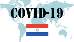 Covid-19 text with Paraguay Flag