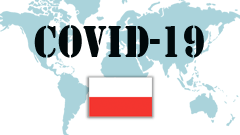 Covid-19 text with Poland Flag